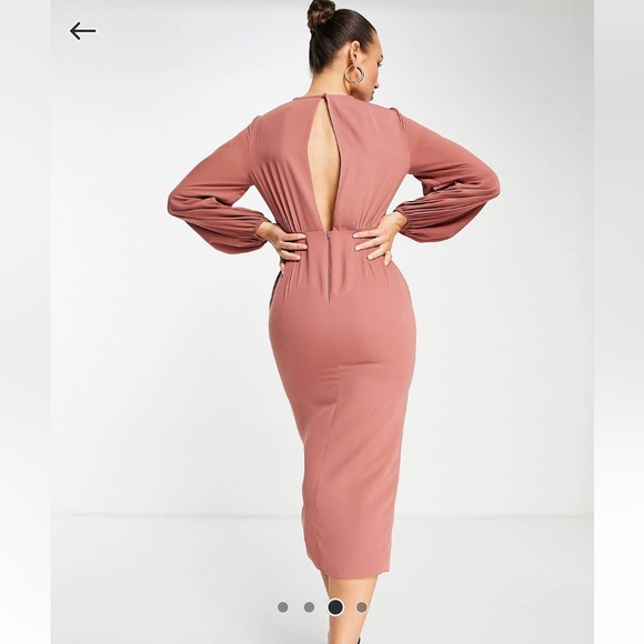 ASOS Long Sleeve Pink Dress Size 6 - Picture 3 of 6